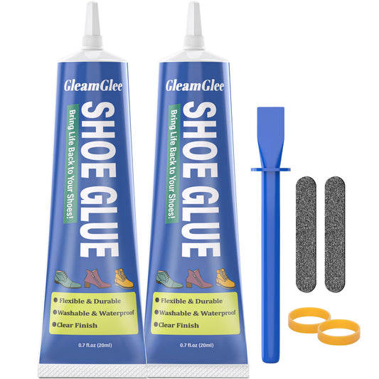 Shoe Glue, Extra Strong Shoe Repair Adhesive - Permanent, Clear, Waterproof Glue for Sneakers, Boots, Heels, Canvas, Soles, Handbags, Leather, Rubber, Vinyl - 20ml x 2 PCS - Available at All In One Marketplace Canada
