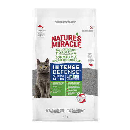 Nature’s Miracle Intense Defense Odor Control Litter, 20 Pounds, Odor Control, Fast-Clumping Litter For Multi-Cat Households