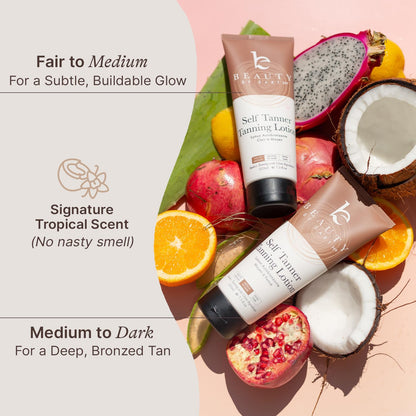 Self Tanner Tanning Lotion - Made with Natural & Organic Ingredients, Sunless Tanning Lotion for Body, Perfect Self Tan for Women & Men for a Natural Looking Glow, Medium to Dark - Available at All In One Marketplace Canada