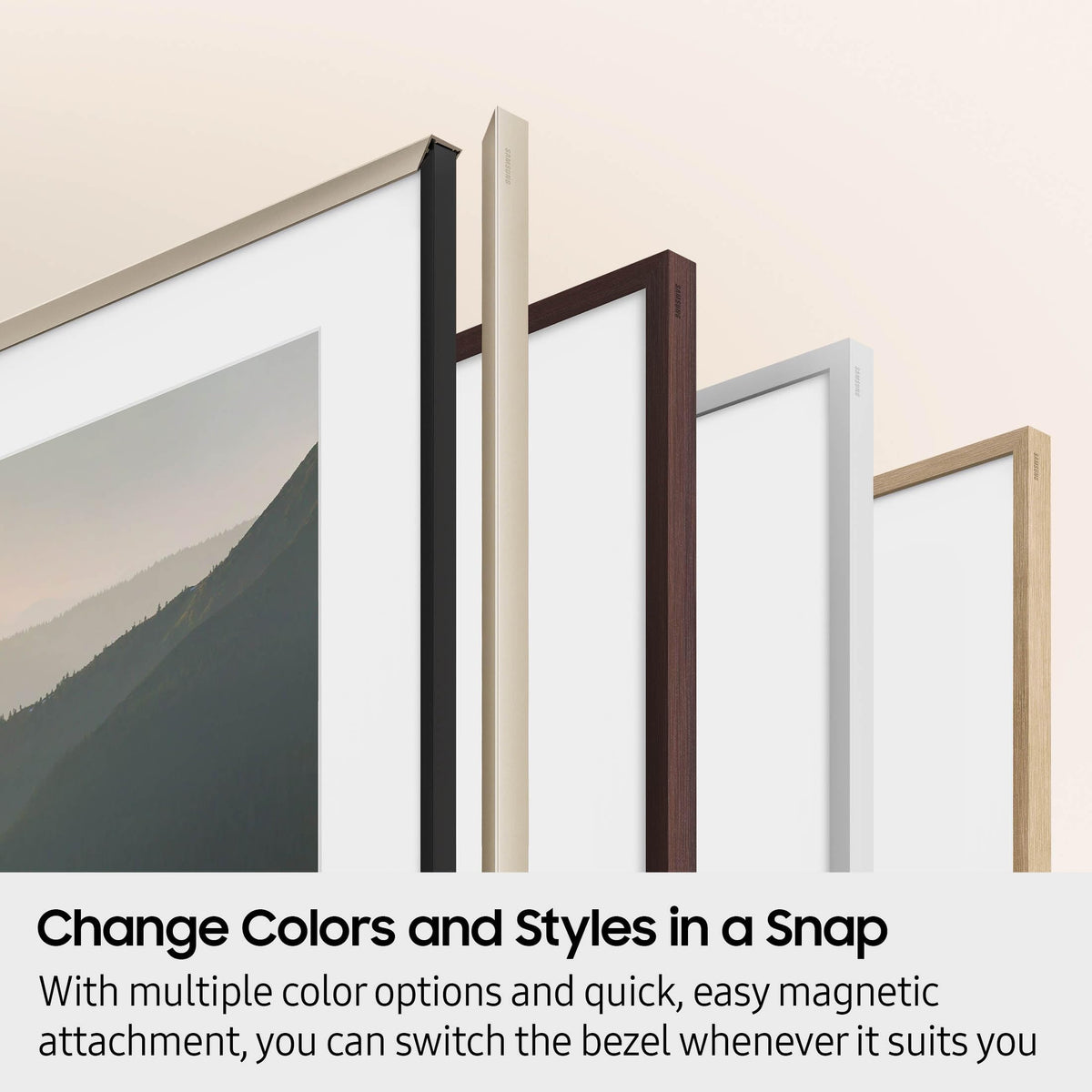 SAMSUNG 65-inch The Frame Customizable Bezel - Modern Teak (VG-SCFH65TKBZA) [Canada Version] (Compatible with All Frame Models 2021 Onwards)