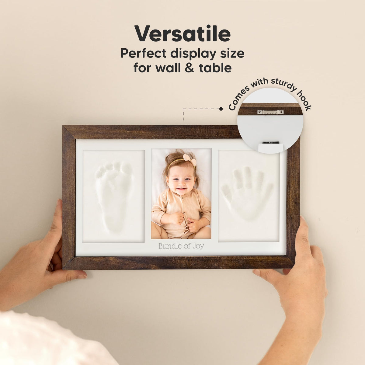 KeaBabies Baby Hand and Footprint Kit, Clay Keepsake Frame (Dark Walnut) 🍁 All In One Marketplace Canada