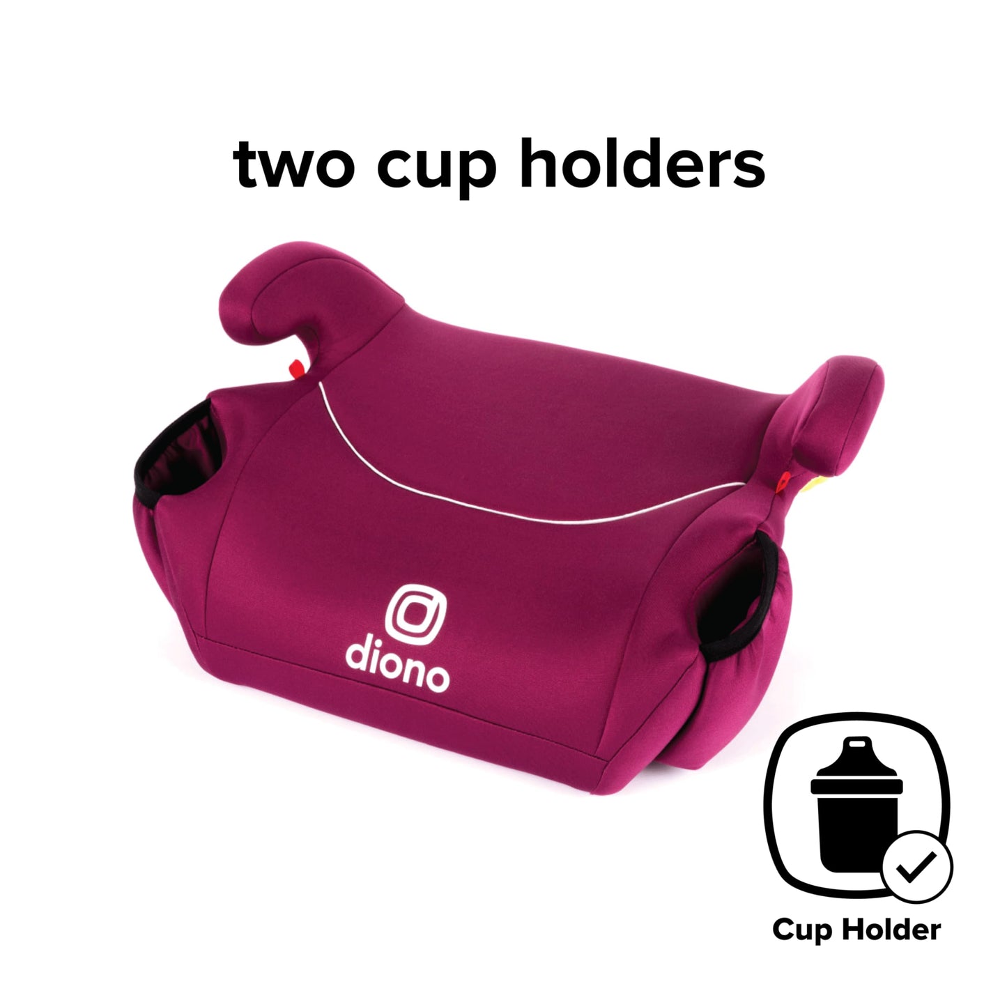 Diono Solana 2022, No Latch, Pack of 2 Backless Booster Car Seats, Lightweight, Machine Washable Covers, Cup Holders, Pink