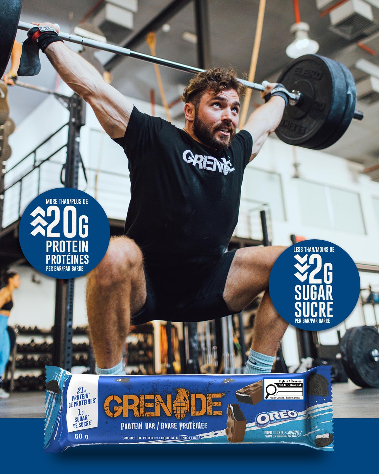 Grenade High Protein, Low Sugar Bar - OREO, 12 x 60 g (Packaging May Vary)