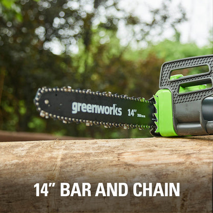 Greenworks 9 Amp 14-Inch Corded Chainsaw with Tool-less Chain Tensioning & Auto Oiling, Electric Handheld Chainsaw for Garden Yard Maintenance Tree Felling Triming, Firewood Cutting Logging Pruning Greenworks