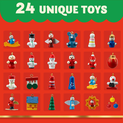 JOYIN Christmas 24 Days Countdown Advent Calendar with a Tabletop Wooden Christmas Tree and 28 Ornaments Snowman Santa Decorations for Boys, Girls and Kids Party Favors, Classroom Prizes, Xmas Gift 🍁 All In One Marketplace Canada