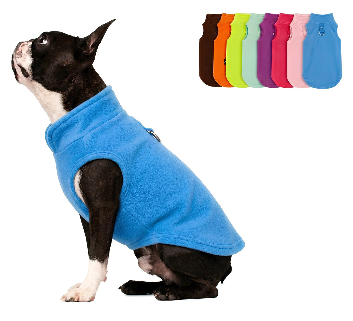 JACKO & CO Dog Fleece Vest Sweater with Leash Ring, Blue L (Dogs 10-16 lbs) 🍁 All In One Marketplace Canada