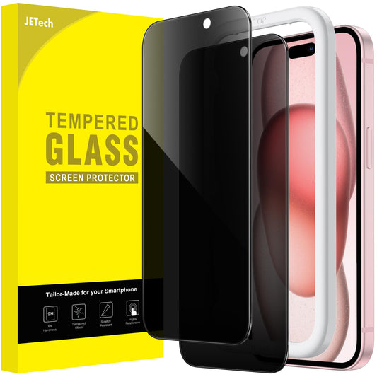 JETech Privacy Screen Protector for iPhone 15, 2-Pack