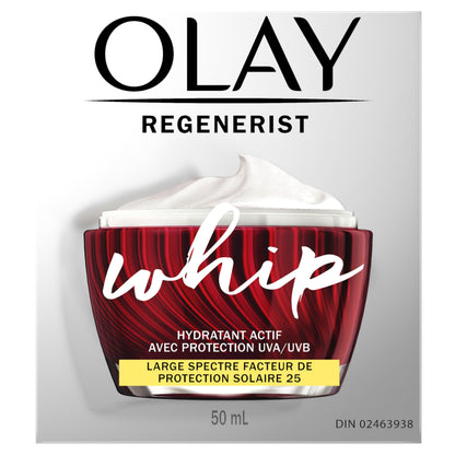 Olay Regenerist Whip Lightweight Anti-Aging Face Moisturizer, Vitamin B3, Niacinamide and Sunscreen SPF 25, 50 g