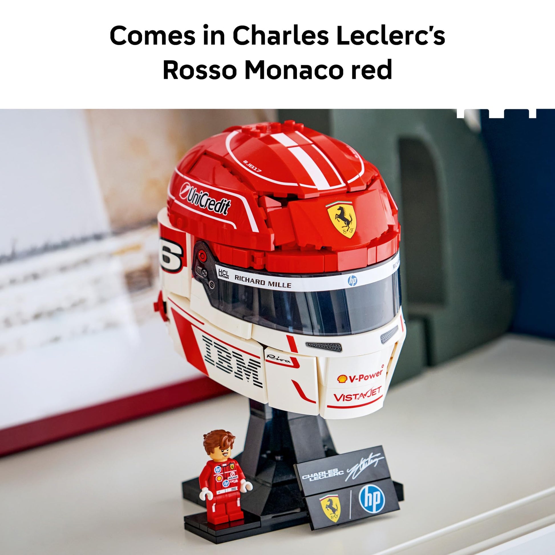LEGO Editions Scuderia Ferrari HP Charles Leclerc Helmet - Building Set for Teens, Ages 14+ - Collectible F1 Display - Bedroom or Home Office Decor - Gift for Formula 1 Fans - 43014 - Available at All In One Marketplace Canada