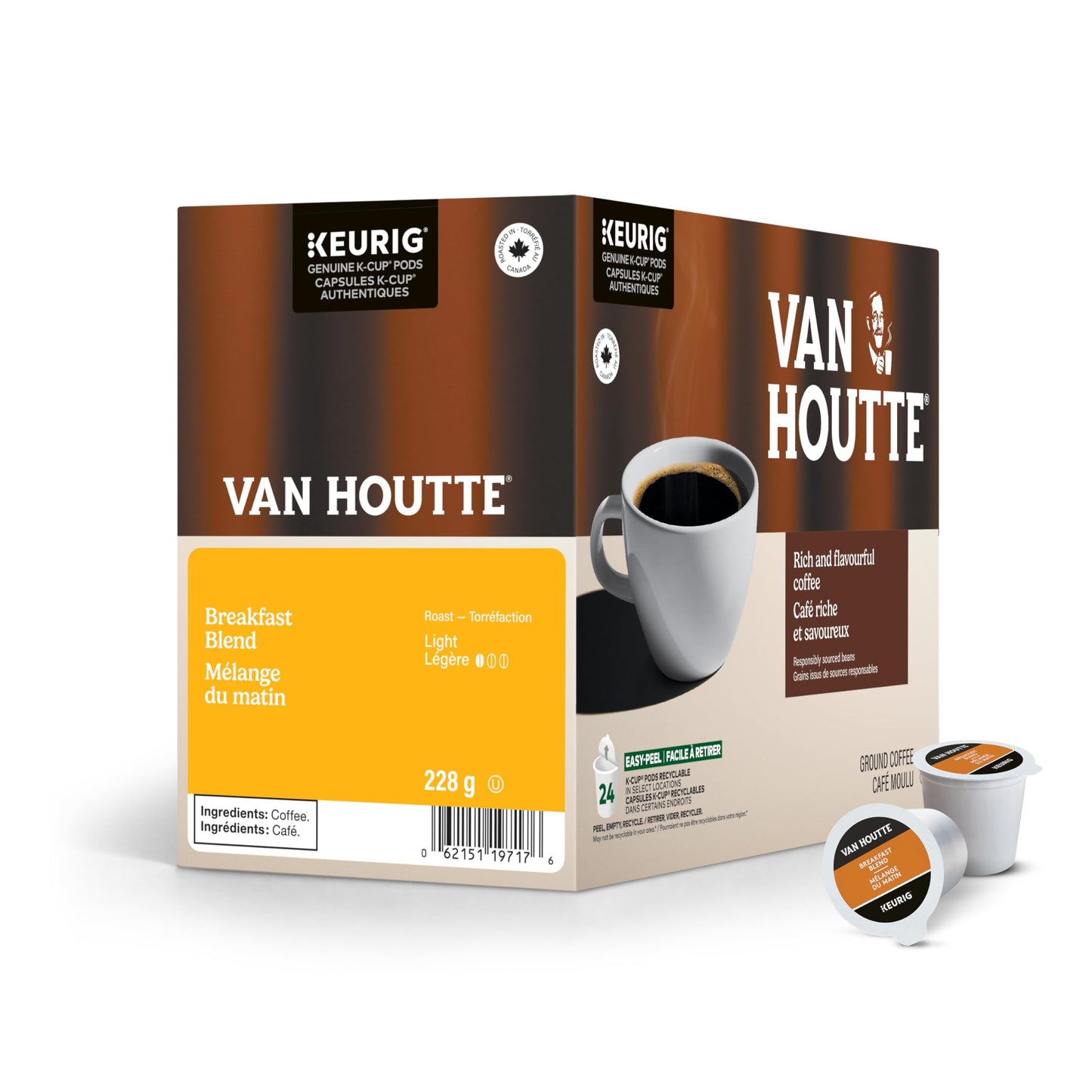 Van Houtte Breakfast Blend K-Cup Coffee Pods, 24 Count For Keurig Coffee Makers