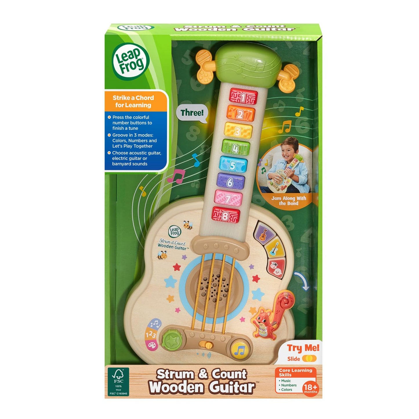 LeapFrog Strum & Count Wooden Guitar (English Version) LeapFrog