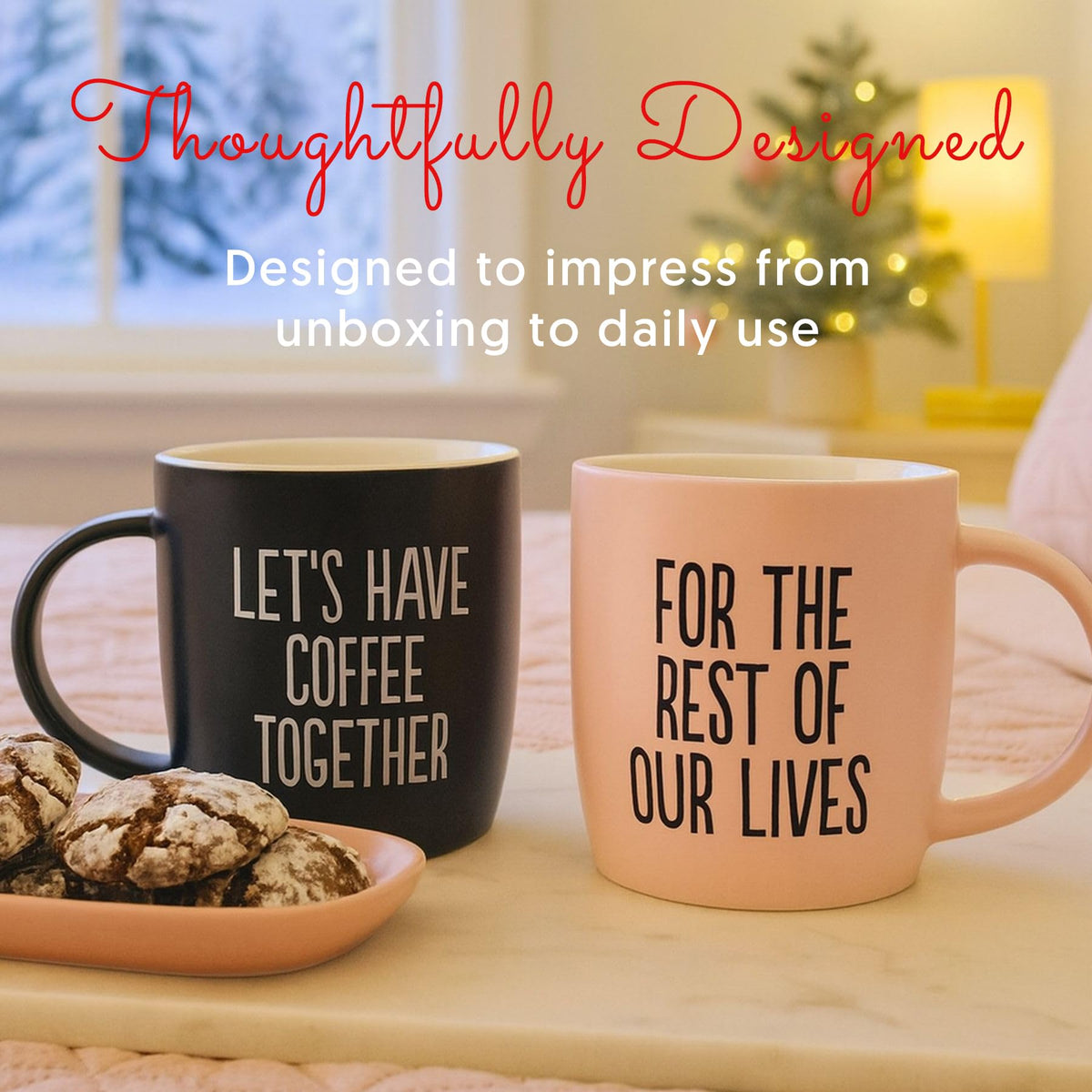 Triple Gifffted Lets Have Coffee Together Mug Set for Couples,380ml Ceramic 🍁 All In One Marketplace Canada