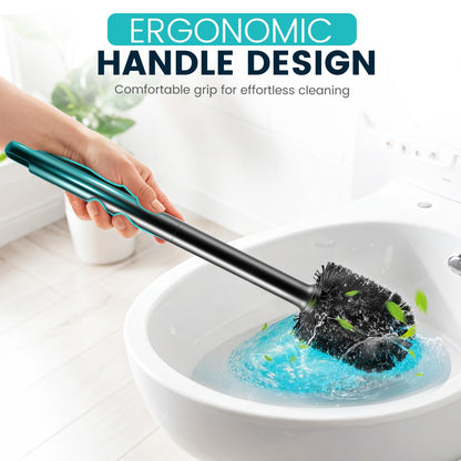 Toilet Brush Toilet Bowl Cleaner Brush and Holder with Dense Durable Scrubbing Bristles Black Toilet Scrubber for Bathroom Deep Cleaning - Available at All In One Marketplace Canada