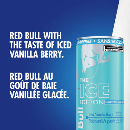 Red Bull Energy Drink, Iced Vanilla Berry, Sugarfree, 250ml (24 pack)