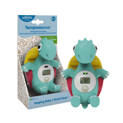 Dr. Brown's CleanUp Temposaurus Floating Bath Thermometer for Accurately Measuring Baby’s Bath Water Temperature, BPA Free Dr. Brown's