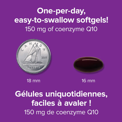 Webber Naturals Coenzyme Q10 (CoQ10) Supplement, 150 mg, 60 Softgels