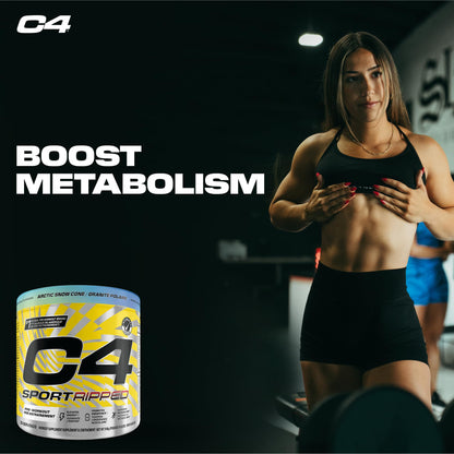 Cellucor C4 Ripped Thermogenic Pre Workout Powder - Informed-Choice Certified Preworkout Energy & Fat Metabolism - Artic Snow Cone, 30 Servings - Available at All In One Marketplace Canada