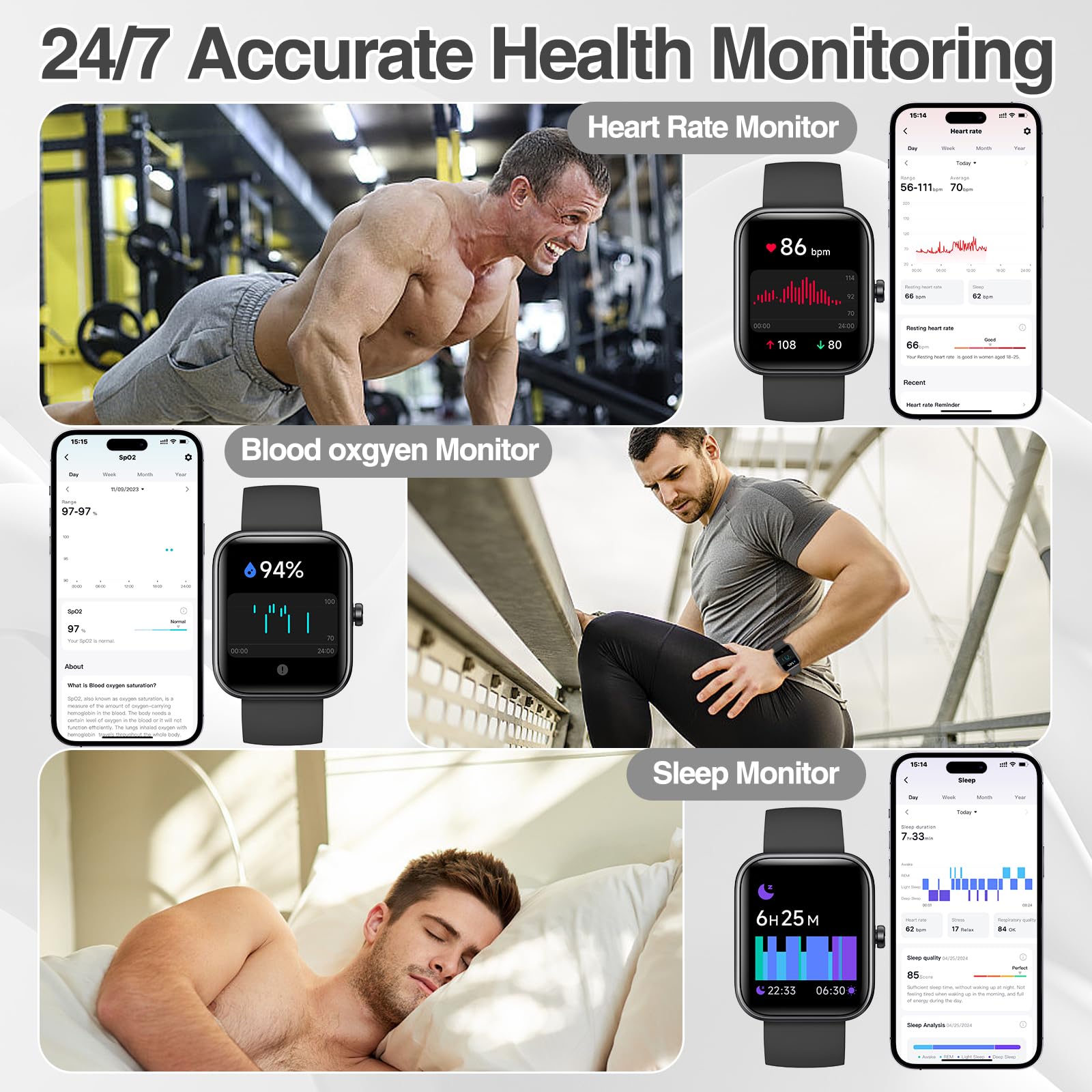 Smart Watch for Men Women with Bluetooth Call,Alexa Built-in Smartwatch,1.83"DIY Dial Fitness Watch with Sleep Heart Rate SpO2 Monitor,100+ Sport Mode,IP68 Waterproof Watch Compatible with Android iOS - Available at All In One Marketplace Canada