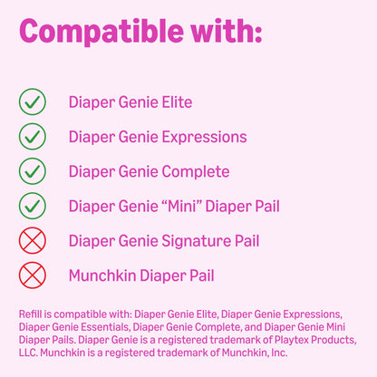 Amazon Basics Blossoms Scented Diaper Pail Refills for Diaper Genie Pails, 1080 Count (4 Packs of 270 Count) (Previously Mama Bear)