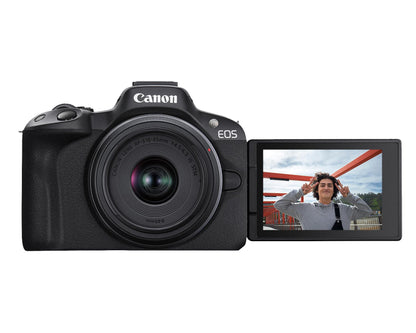 Canon EOS R50 Mirrorless Camera with RF-S18-45mm F4.5-6.3 is STM Lens Kit, 24.2MP APS-C CMOS Sensor, 4K Video, Hybrid Photo & Video Camera for Vlogging and Content Creators, RF Mount, Black