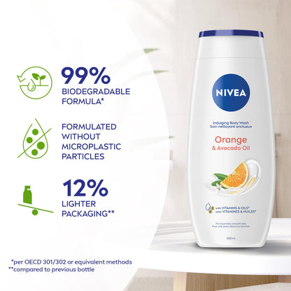 NIVEA Orange & Avocado Oil Body Wash, 3x500ml - Available at All In One Marketplace Canada
