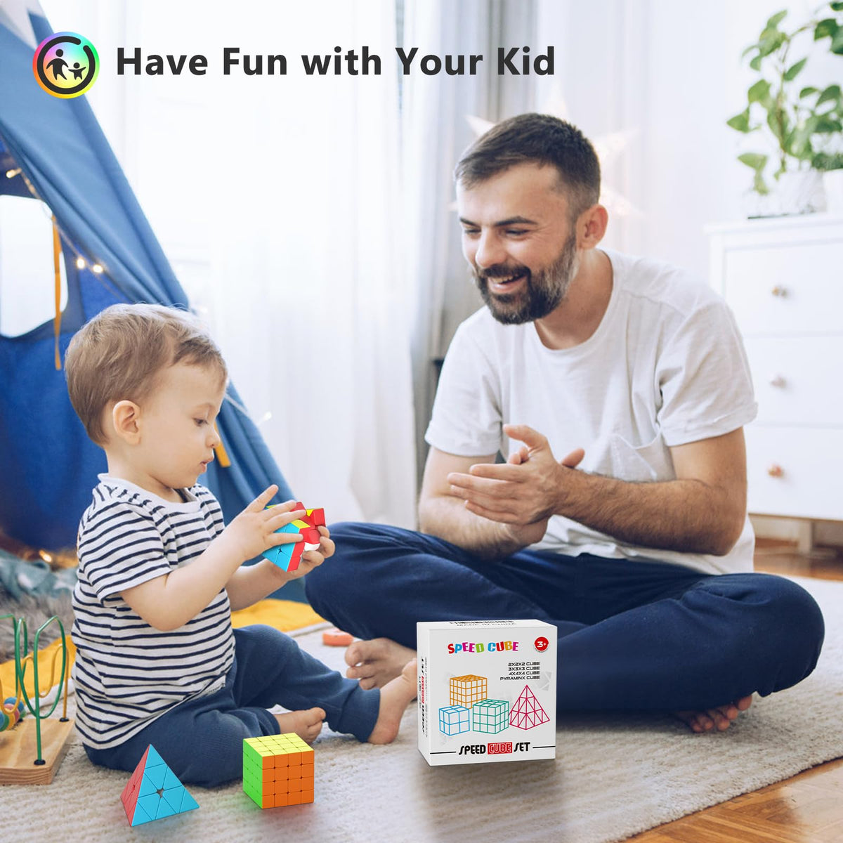 Vdealen Speed Cube Set, Puzzle Cube Bundle of 2x2x2 3x3x3 4x4x4 Pyramid Magic Cube Set, Birthday Party Christmas Stocking Stuffers Gift for Kids Teens Adults(Stickerless) 🍁 All In One Marketplace Canada