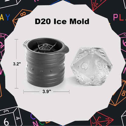 Nax Caki D20 Dice Ice Mold, DND Gamer Gifts for Men Women, Cool Christmas Stocking Stuffers Ideas for Adults TTRGP Lover, Large Silicone D&D Accessories Ice Cube Tray for Cocktails,Bourbon,Whiskey 🍁 All In One Marketplace Canada