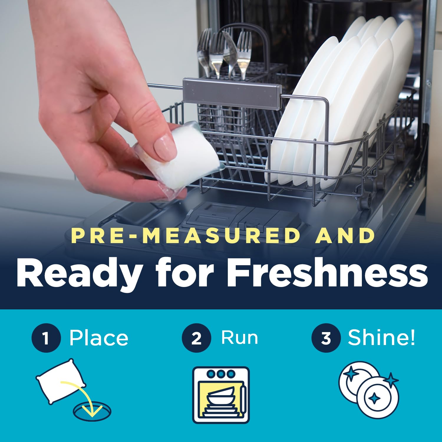 Nature Clean Automatic Dishwasher Pacs, Fragrance-Free, 60 Count