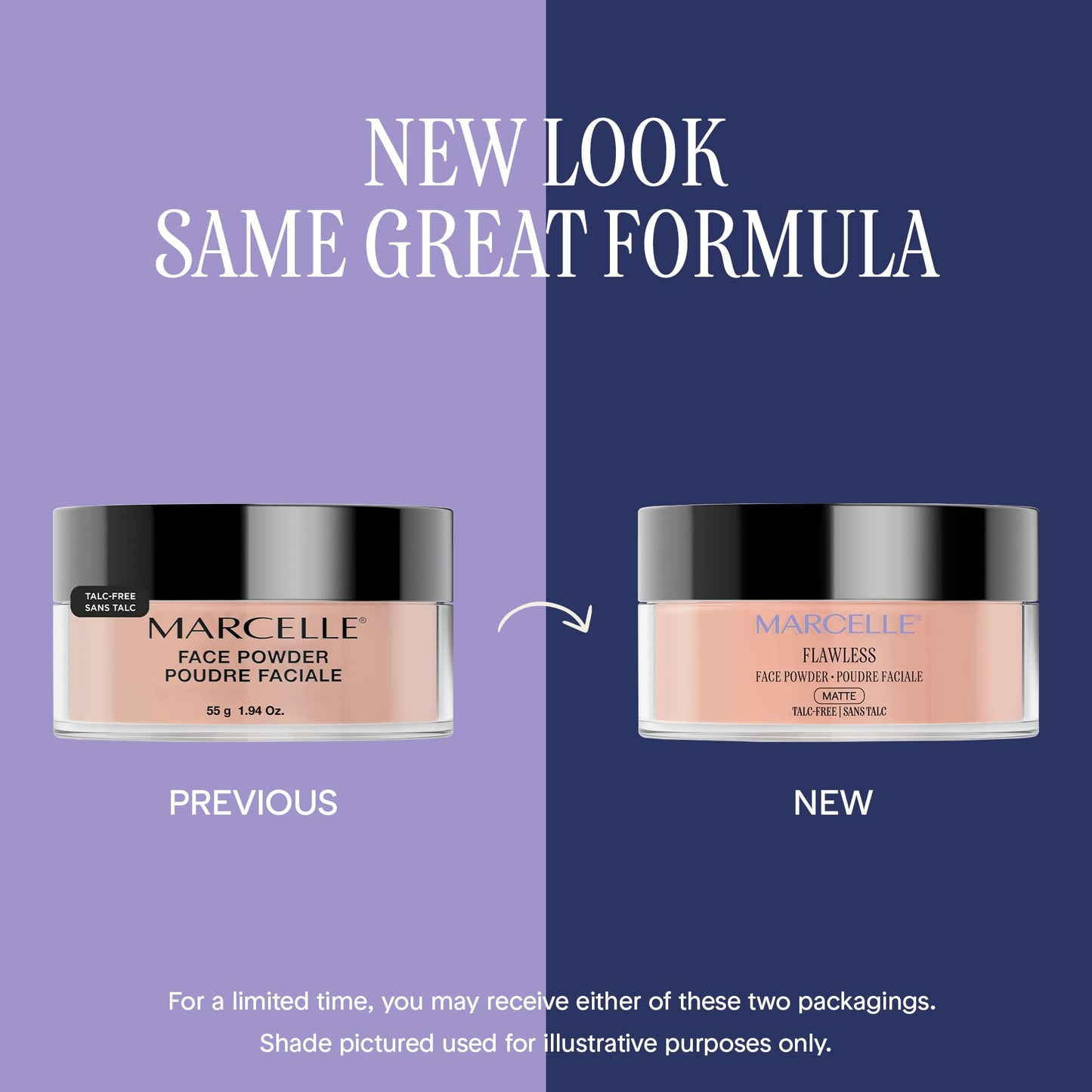 Marcelle Flawless Loose Face Powder, Translucent, Talc-Free, Ultra-Light, Mattifying, Natural & Smooth Finish, Flawless Complexion, Long-Lasting, Hypoallergenic, Fragrance-Free, Cruelty-Free, 55 g MARCELLE