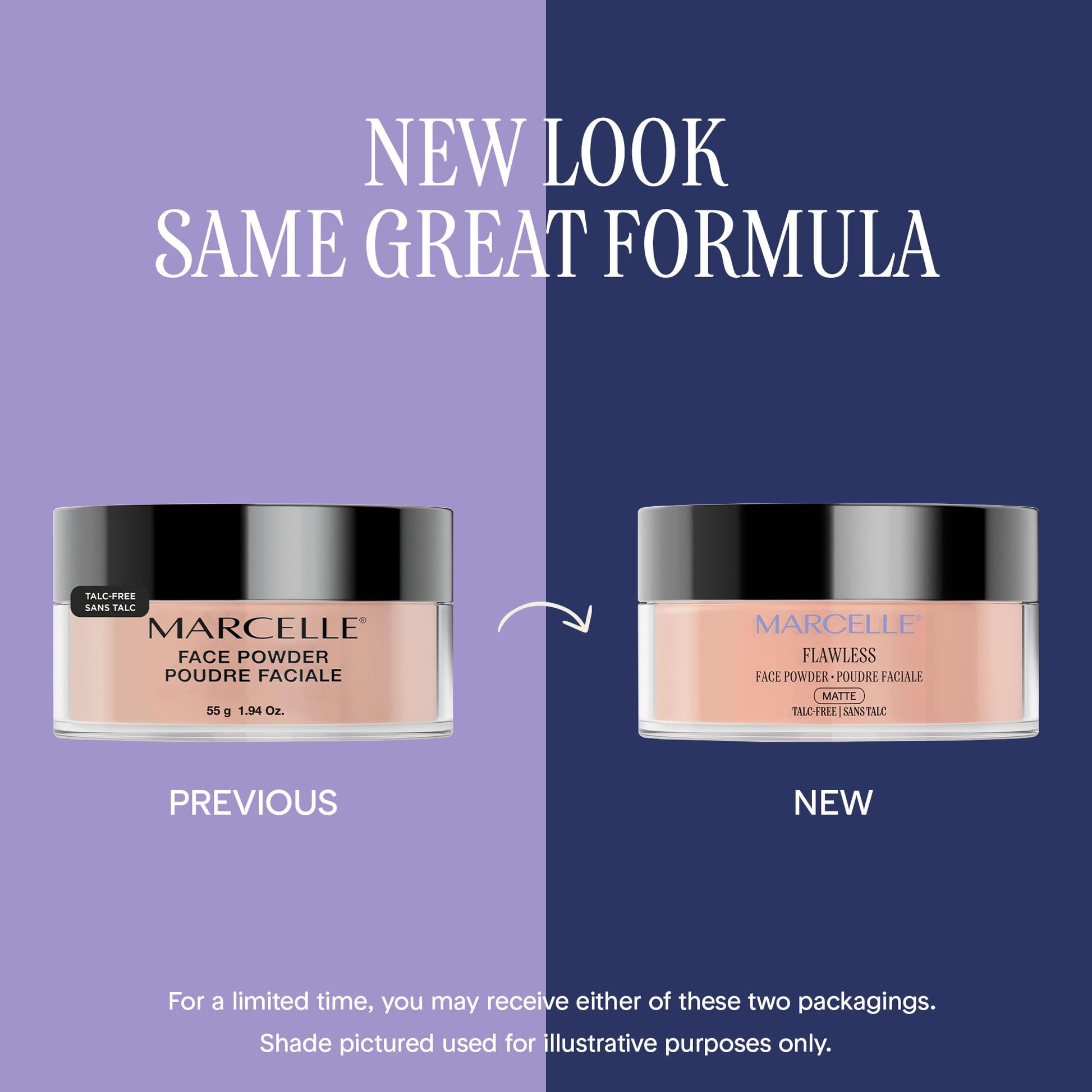Marcelle Flawless Loose Face Powder, Translucent, Talc-Free, Ultra-Light, Mattifying, Natural & Smooth Finish, Flawless Complexion, Long-Lasting, Hypoallergenic, Fragrance-Free, Cruelty-Free, 55 g MARCELLE