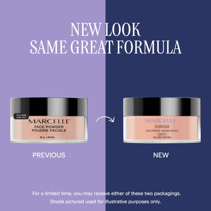 Marcelle Flawless Loose Face Powder, Translucent, Talc-Free, Ultra-Light, Mattifying, Natural & Smooth Finish, Flawless Complexion, Long-Lasting, Hypoallergenic, Fragrance-Free, Cruelty-Free, 55 g MARCELLE