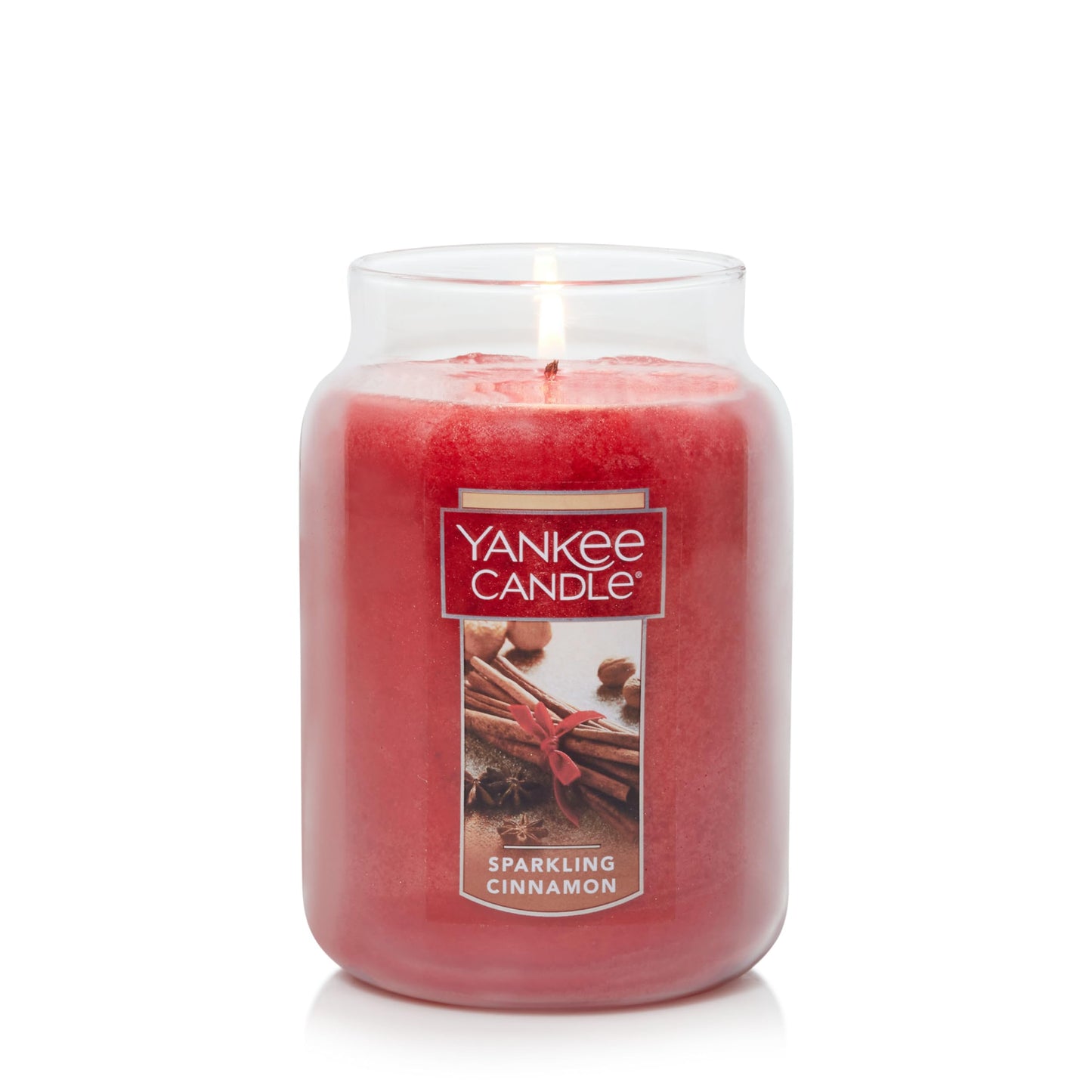 Yankee Candle Scented Candle, Sparkling Cinnamon, Original Large Jar Candle, 110-150 Hours of Burn Time, 22 oz. Yankee Candle