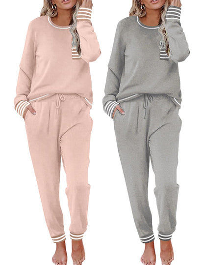 Ekouaer 2 Pack Womens Pajama Sets Long Sleeve Lounge Set Soft Pj Loungewear 🍁 All In One Marketplace Canada