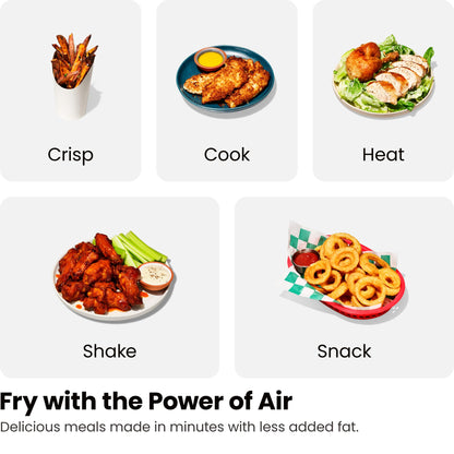 Chefman TurboFry 9-Qt. Dual-Basket Air Fryer with Sync Finish, One-Touch Digital Control, & Shake Reminder for Quick, Healthy, Family-Sized Meals, Black Chefman