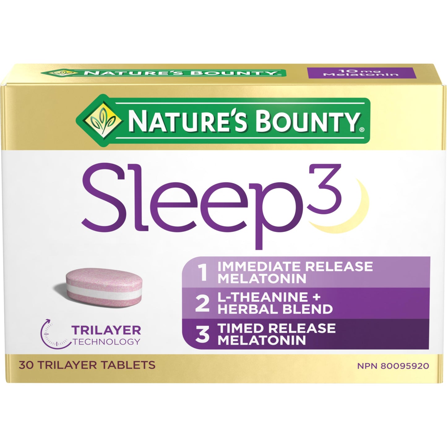 NATURE'S BOUNTY Sleep 3, Triplayer Technology, Melatonin, L-Theanine & Herbal Blend, 50 g - Available at All In One Marketplace Canada