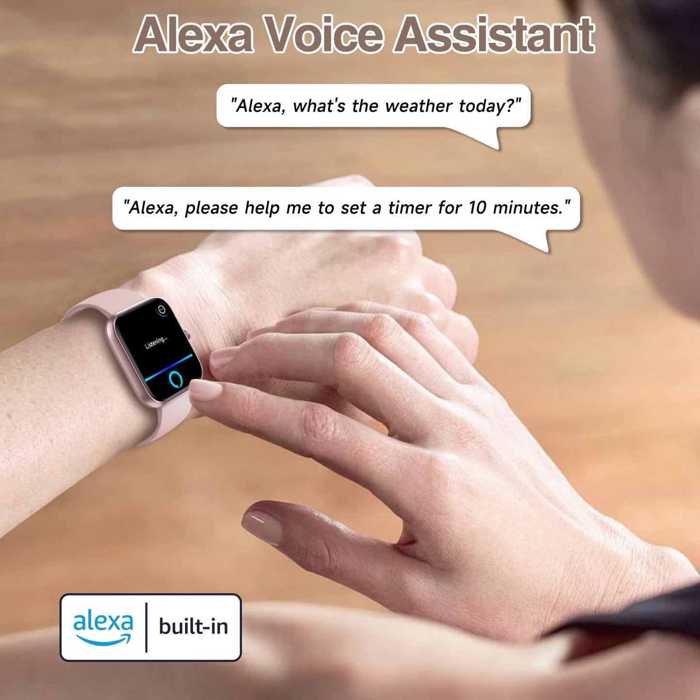 Smart Watch for Men Women with Bluetooth Call,Alexa Built-in Smartwatch,1.83"DIY Dial Fitness Watch with Sleep Heart Rate SpO2 Monitor,100+ Sport Mode,IP68 Waterproof Watch Compatible with Android iOS - Available at All In One Marketplace Canada
