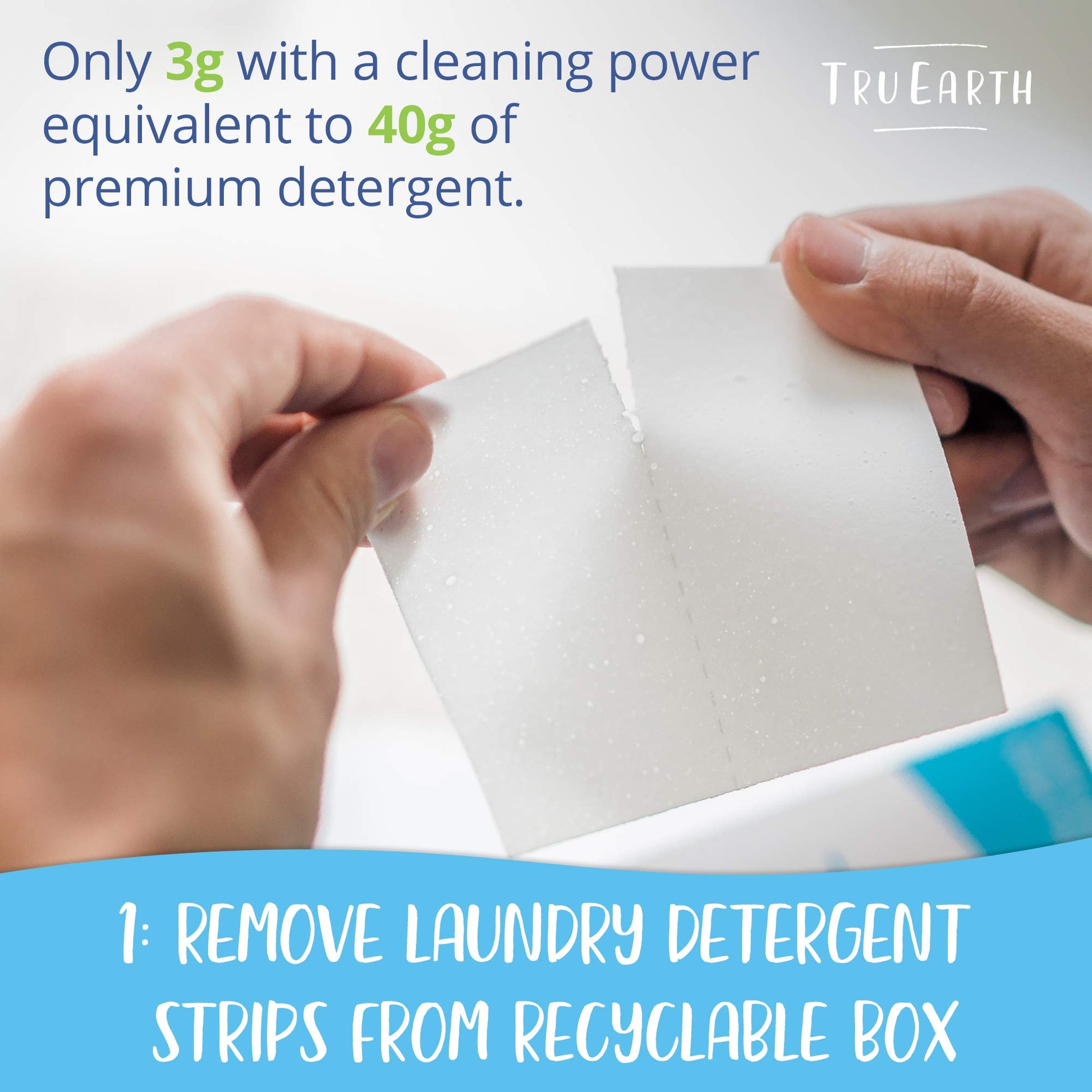 Tru Earth Compact Dry Laundry Detergent Sheets - Up to 128 Loads (64 Sheets) - Paraben-Free - Original Eco-Strip Liquidless Laundry Detergent, Laundry Sheets - Fresh Linen