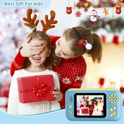 Kids Camera for Boys and Girls HD Selfie Digital Camera for 3-12 Year Old Kids with Tripod & SD Card, Perfect for Christmas & Birthday Gifts Best Festival Gift Blue 🍁 All In One Marketplace Canada