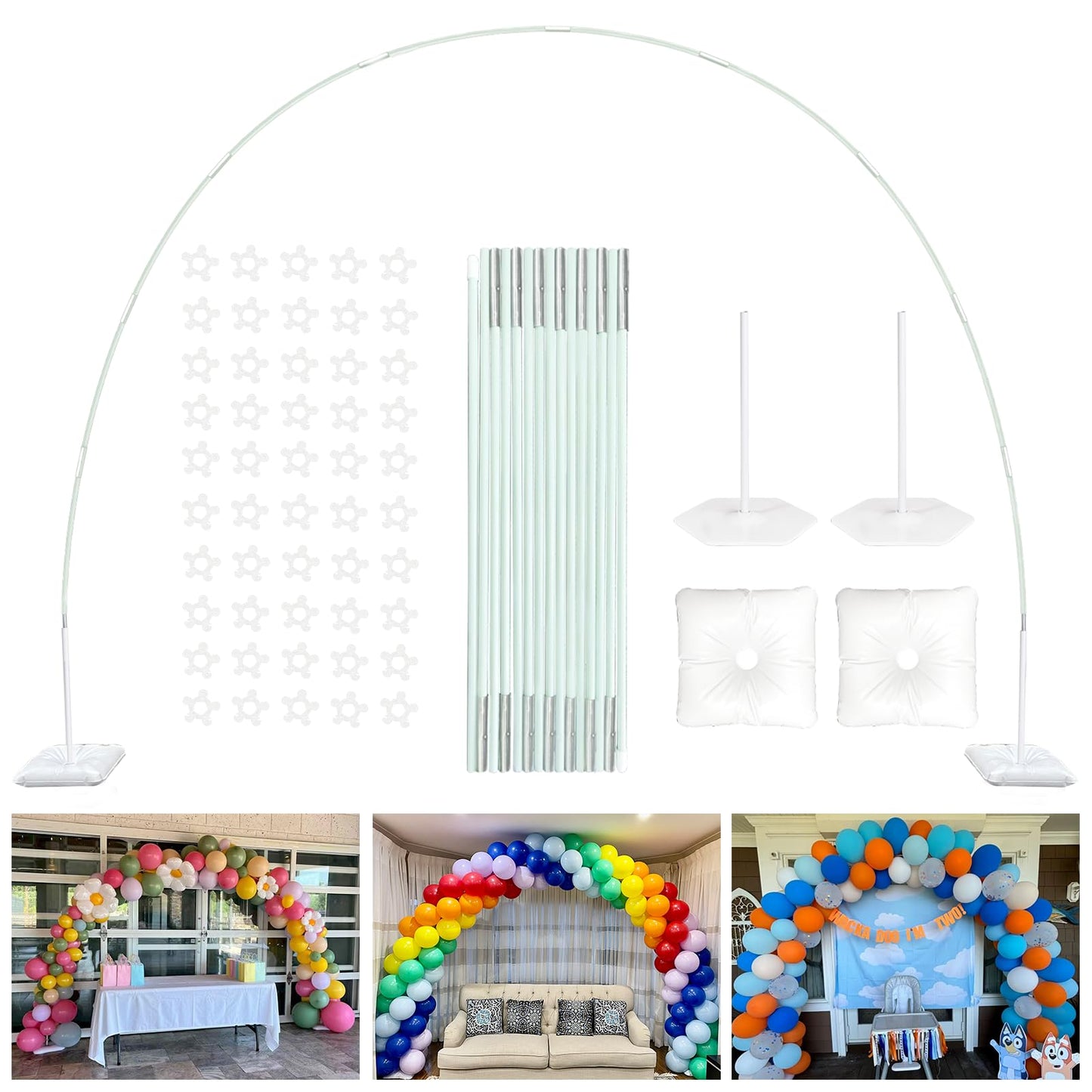 YALLOVE 21ft Balloon Arch Stand Kit, Free Combination in Width and Height (e.g. 10ft x 7.5ft), Convenient to Assemble and Disassemble - Available at All In One Marketplace Canada