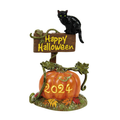 Figurine Department 56 Village Collection Accessories Halloween Feline Noir 2024, édition limitée datée, 9,5 cm, multicolore