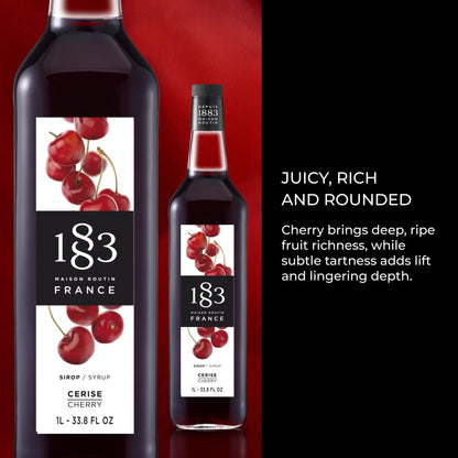 Maison Routin 1883 Cherry Syrup, Pet Bottle 1000 Milliliter 1883 MAISON ROUTIN