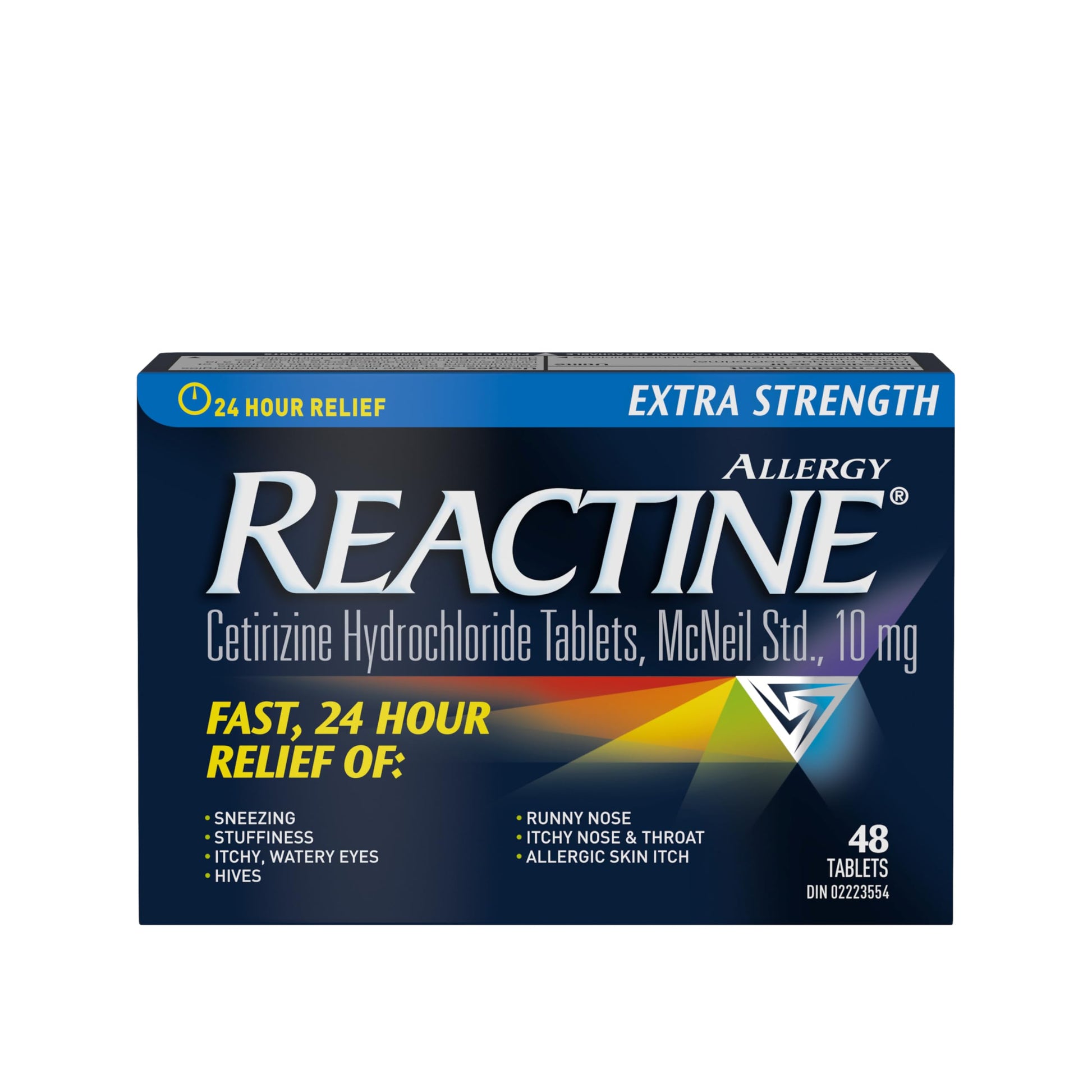Reactine Extra Strength Antihistamine Tablets - 10mg Cetirizine Hydrochloride - 24 Hour Allergy Relief Medicine - 48 Count MADE IN CANADA