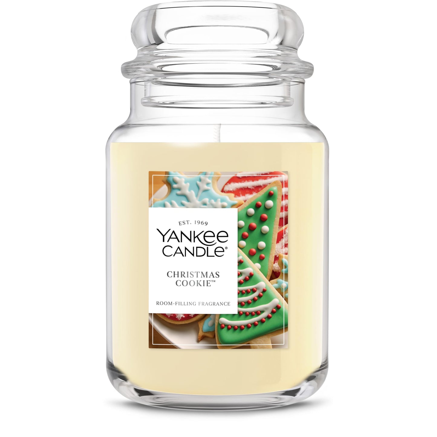 Yankee Candle Large Jar Scented Candle with up to 150 Hour Burn Time, Premium Plant Wax Blend for Cleaner Consistent Burn and Room Filling Fragrance, 22 oz, Christmas Cookie Yankee Candle
