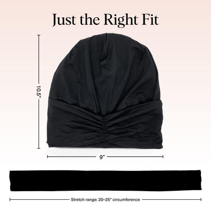 Kitsch Satin Lined Beanie - Softer Than Silk Beanie for Sleeping Women, Breathable Hair Cover for Sleeping, Slouchy Beanies, Bonnets for Women, Hair Wrap, Reduce Breakage for Frizz-Free Hairs - Black - Available at All In One Marketplace Canada