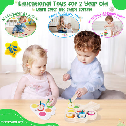 FCSONU Toddler Toys Montessori Toys for 1 2 3 Year Old|Clip Apple Matching 🍁 All In One Marketplace Canada