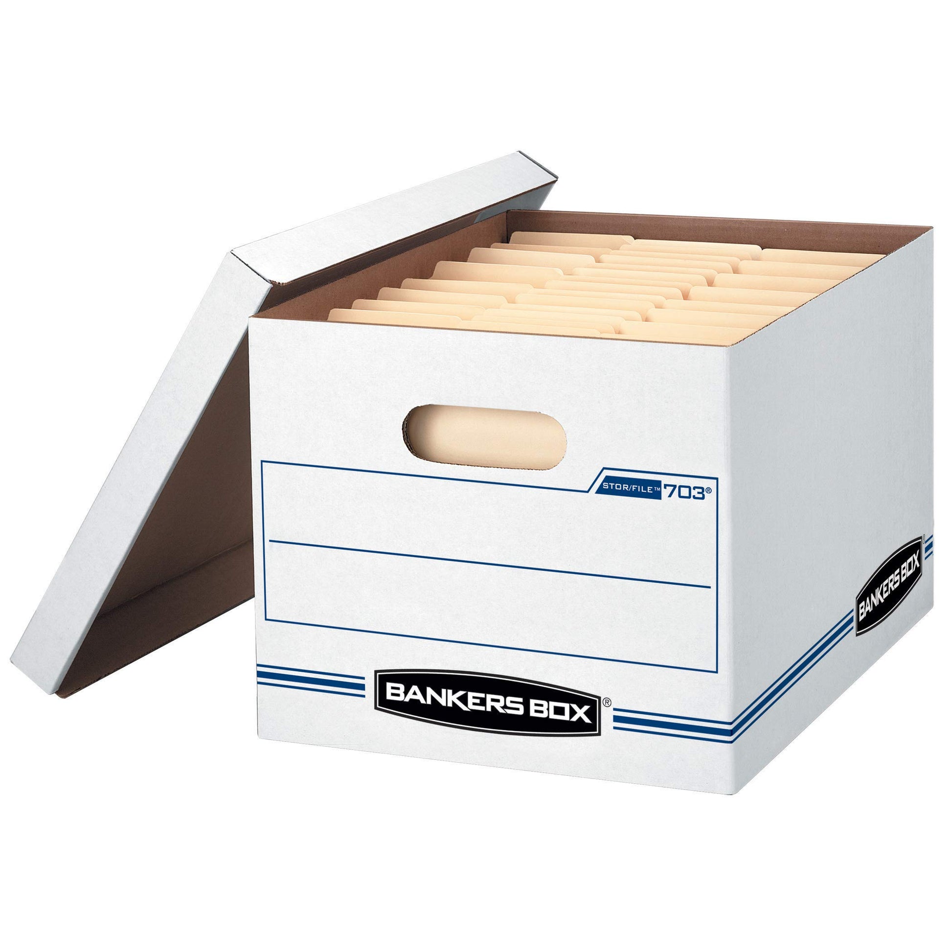 Bankers Box Stor/File Basic-Duty Storage Boxes, 6 Pack (70325),White/Blue - Available at All In One Marketplace Canada
