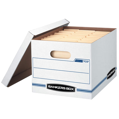 Bankers Box Stor/File Basic-Duty Storage Boxes, 6 Pack (70325),White/Blue - Available at All In One Marketplace Canada