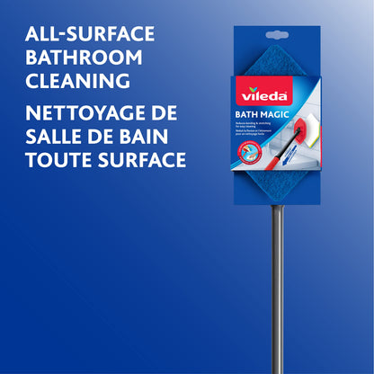Vileda Bathroom Cleansing Supplies Set | Includes 1 Magic Mop with 1 Extra Refill and 1 Microfibre Bathroom Cleaning Cloth Vileda