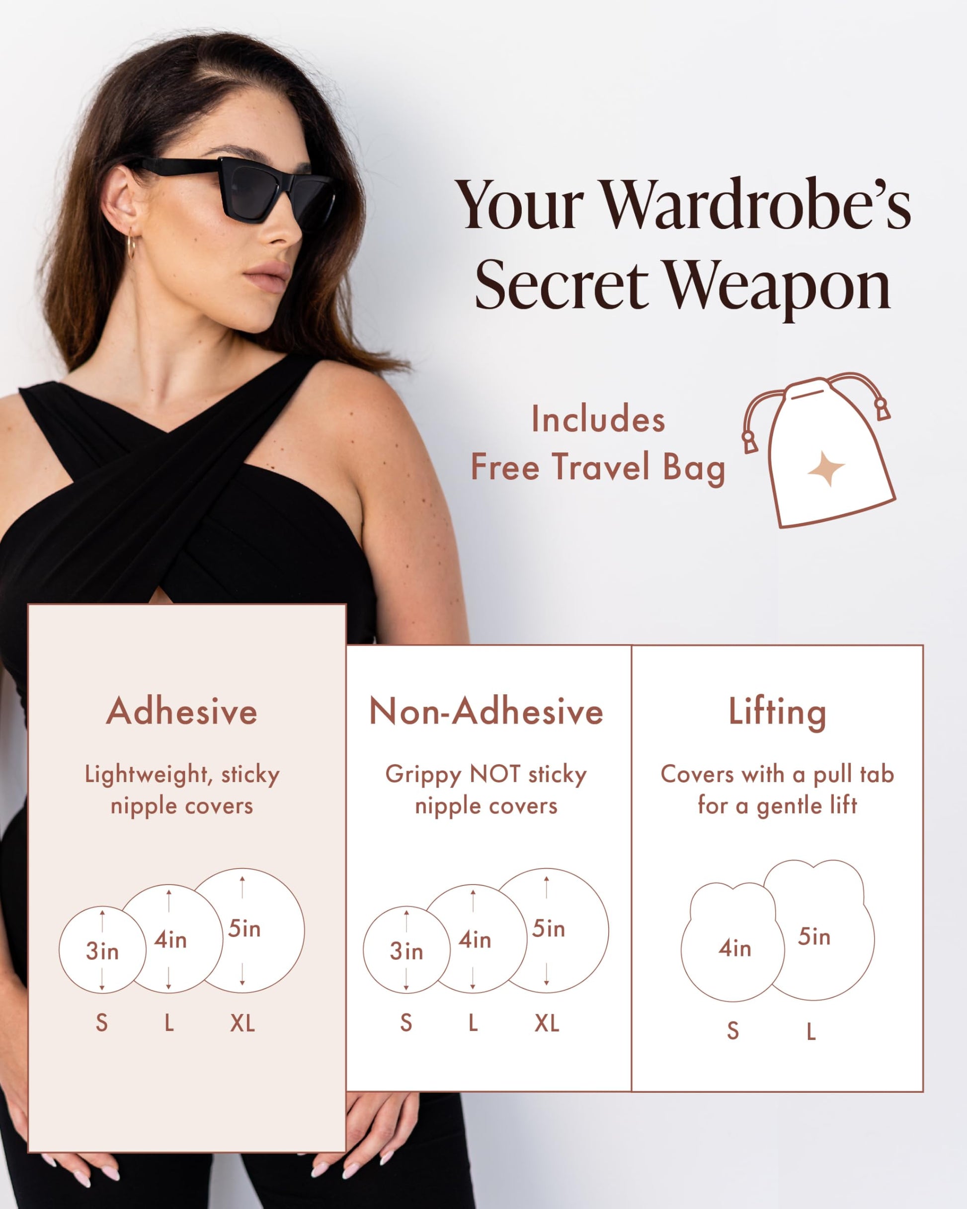 Bare Babe Reusable Silicone Nipple Covers - Waterproof, Nude, 4 Shades - Sticky Breast Stickers for Strapless Dress, Crème, Small (Fits AA-B)