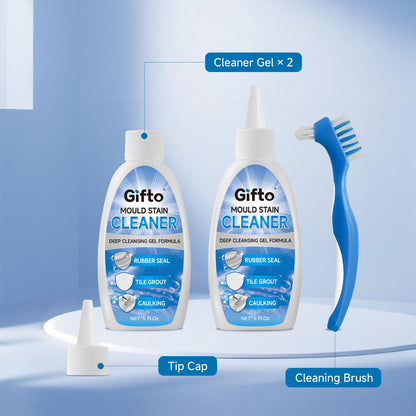 Mould Stain Remover Gel Washing Machine Cleaner, Grout Cleaner with Cleaning Brush, Black Stain Remover for Washer Kitchen Sink Shower Toilet Bathtub Caulk Tile,Bathroom Whitener, 10 Fl Oz - Available at All In One Marketplace Canada